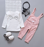 Cute Animal Full Sleeved Top & Overall Set