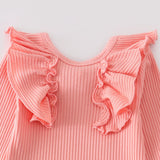 Pink Ruffle Bodysuit Top with Flower Pants & Headband