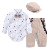 Bow Hat Gentleman Striped Suit