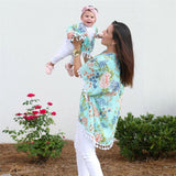 Mother Daughter Flower Kimono Outfit